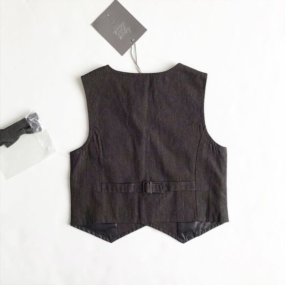 Deux par Deux NWT gray vest matching bow tie 4T - Picture 4 of 5